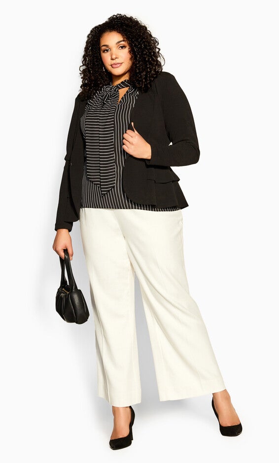 Mia Stripe Top - black, BLACK, alternate image number null