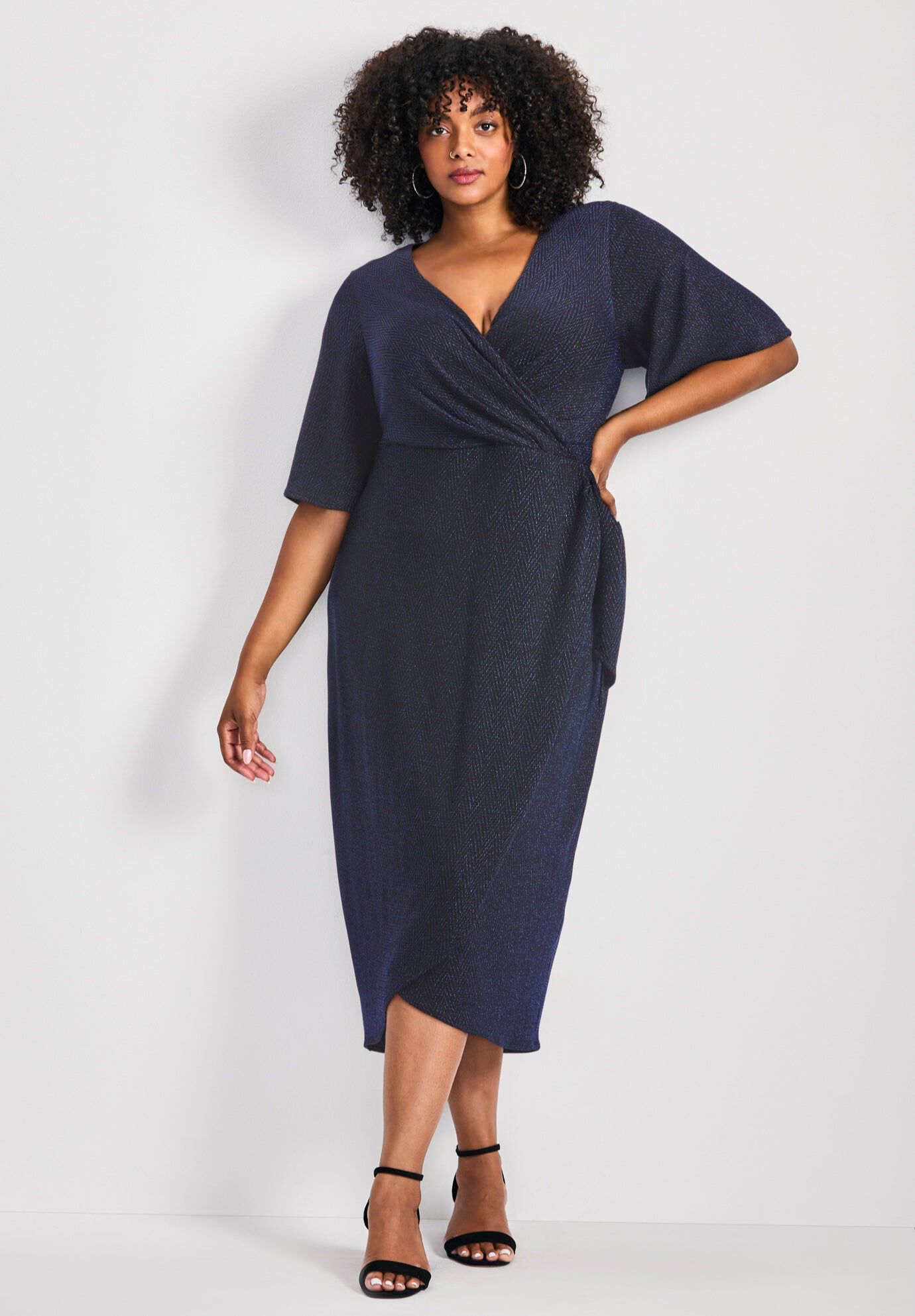Satin Puff Sleeve Pleated Dress | OneStopPlus