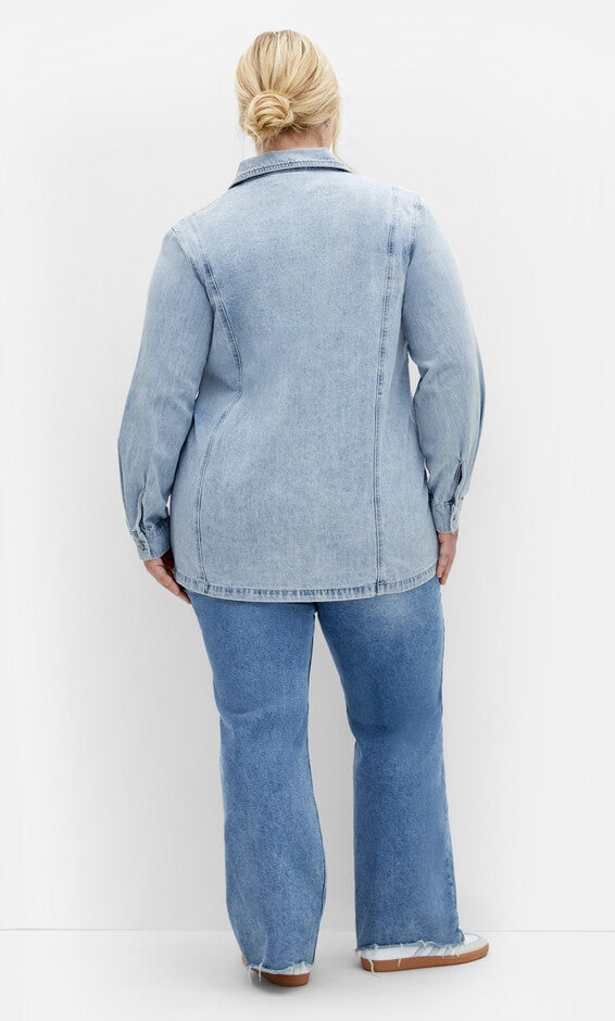Liv Denim Shirt - mid denim, BLUE, alternate image number null