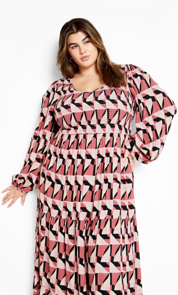 Jayden Print Maxi Dress - dusty rose, PINK, alternate image number 3
