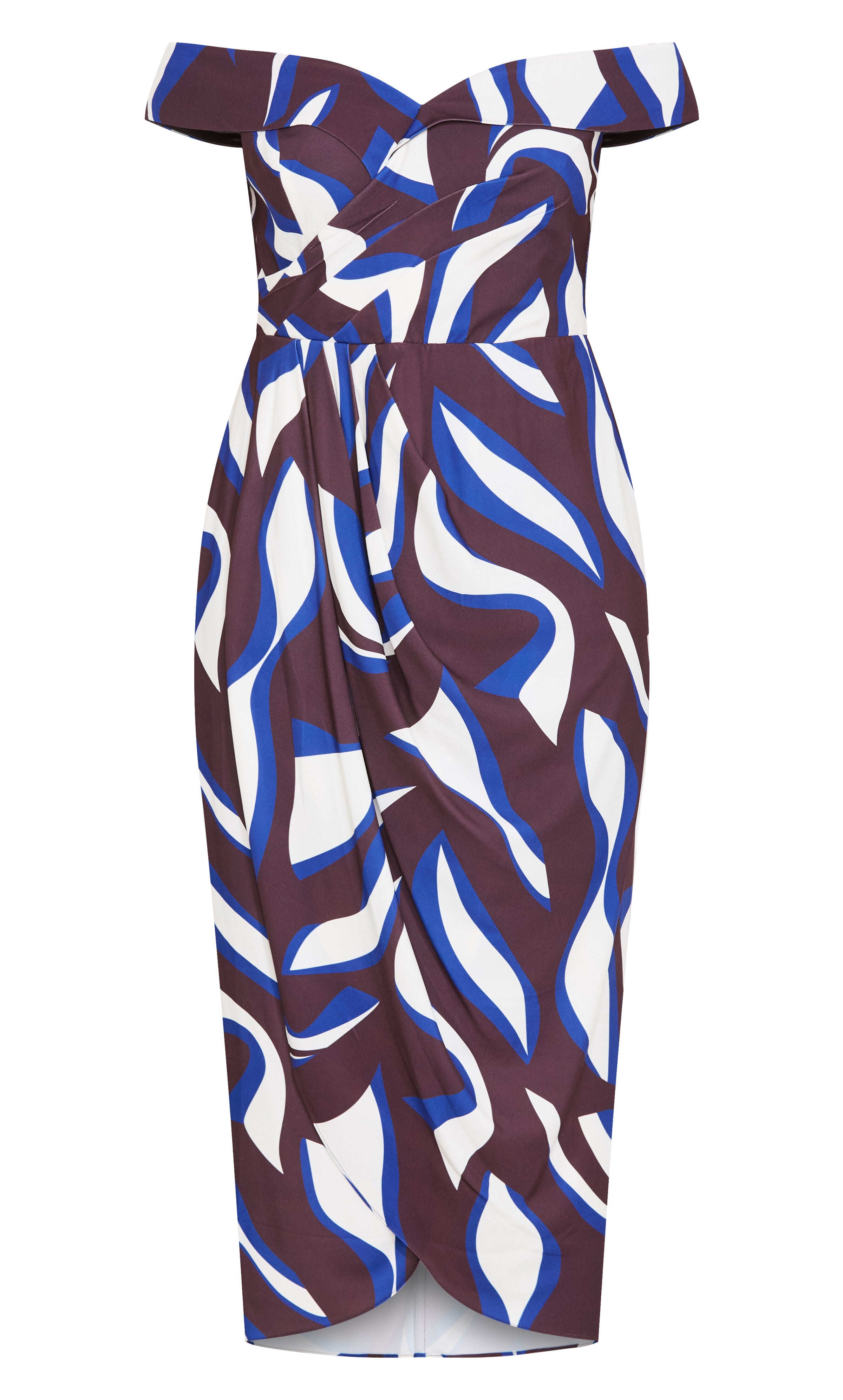 Claire Print Off Shoulder Dress - cocoa, ORANGE, alternate image number 4