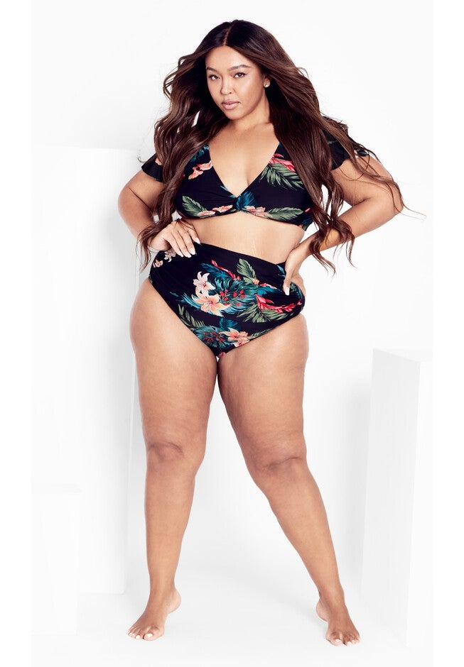 Ingrid Ruched Print Brief - black, BLACK, on-hover image number 1