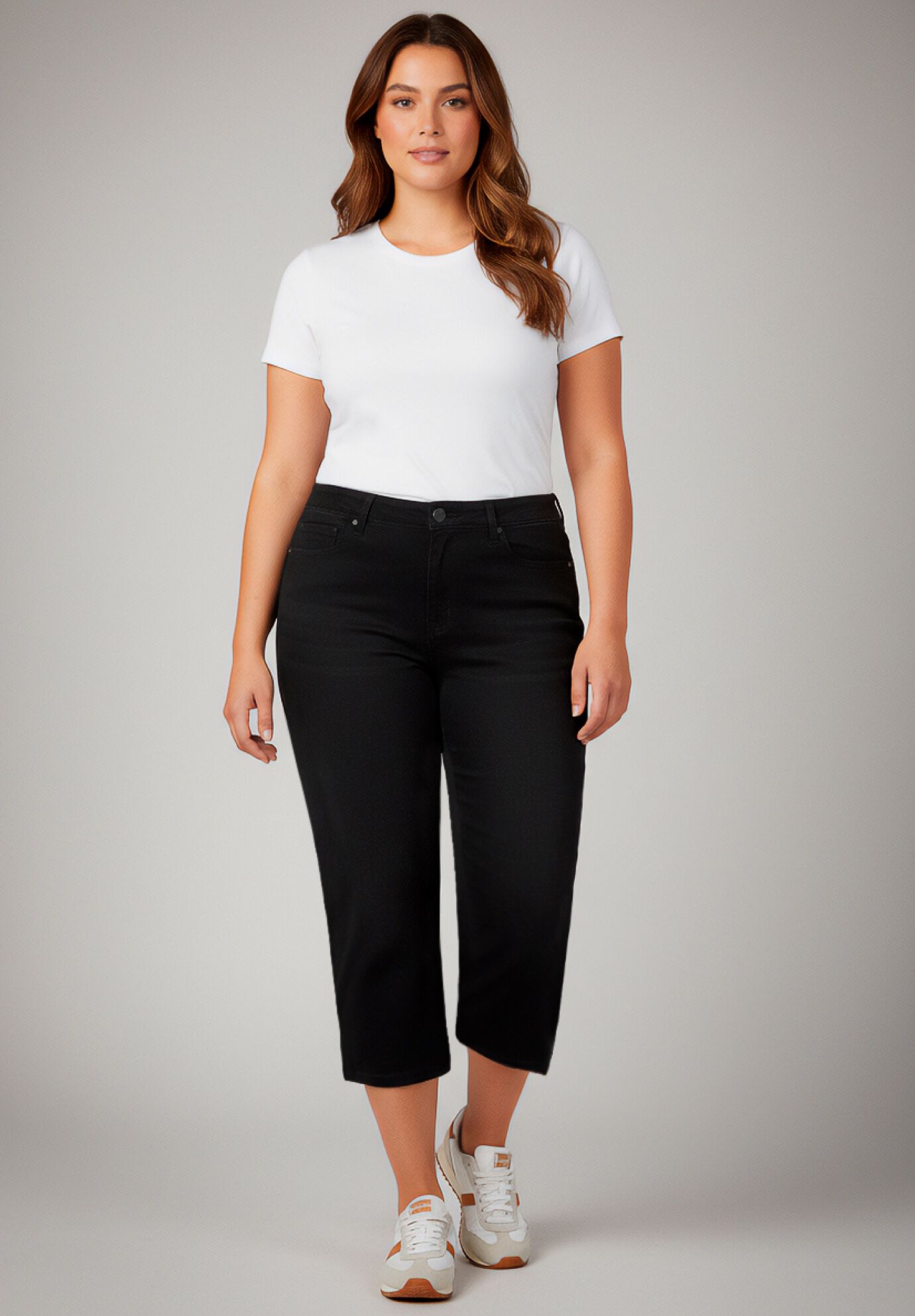 Butter Denim Straight Crop, BLACK, on-hover image number 1