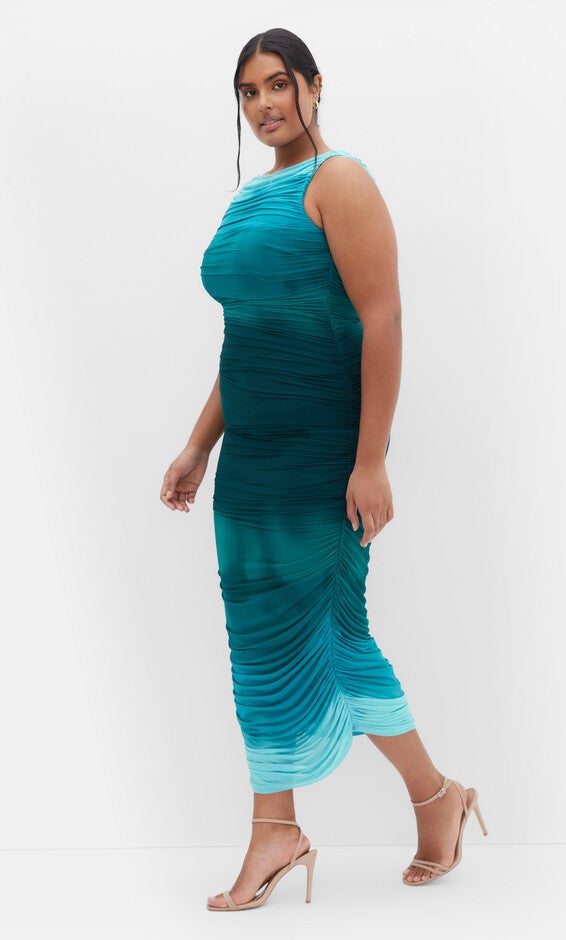 Halo Ombre Dress - green, GREEN, alternate image number null