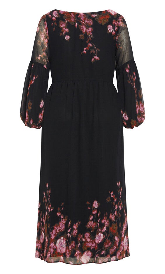 Romance Border Dress - black, BLACK, alternate image number 4