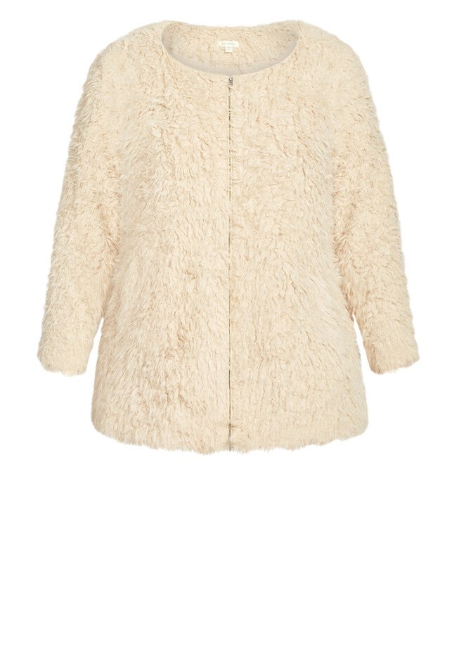 Lotus Fluffy Jacket, CREAM, alternate image number null