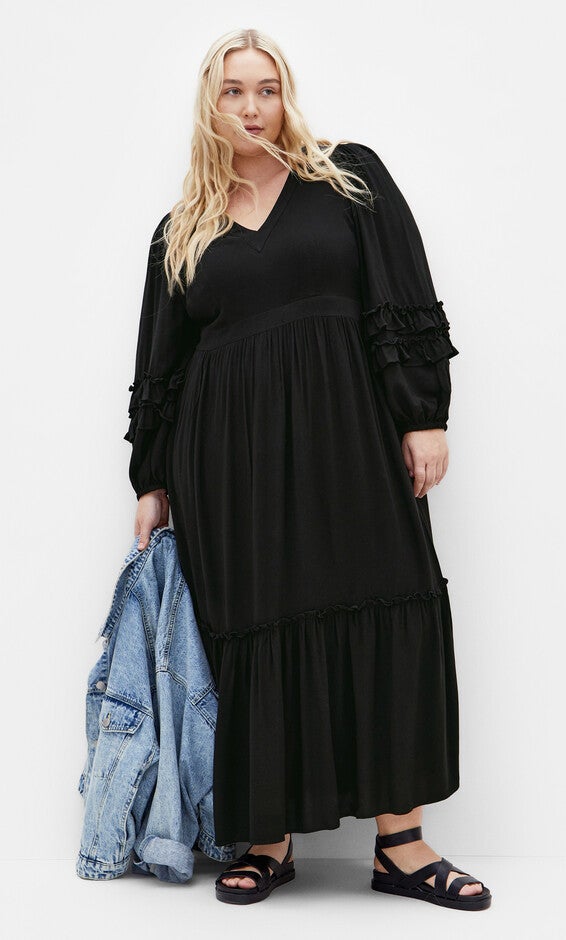 Malia Plain Maxi Dress - black, BLACK, hi-res image number 0
