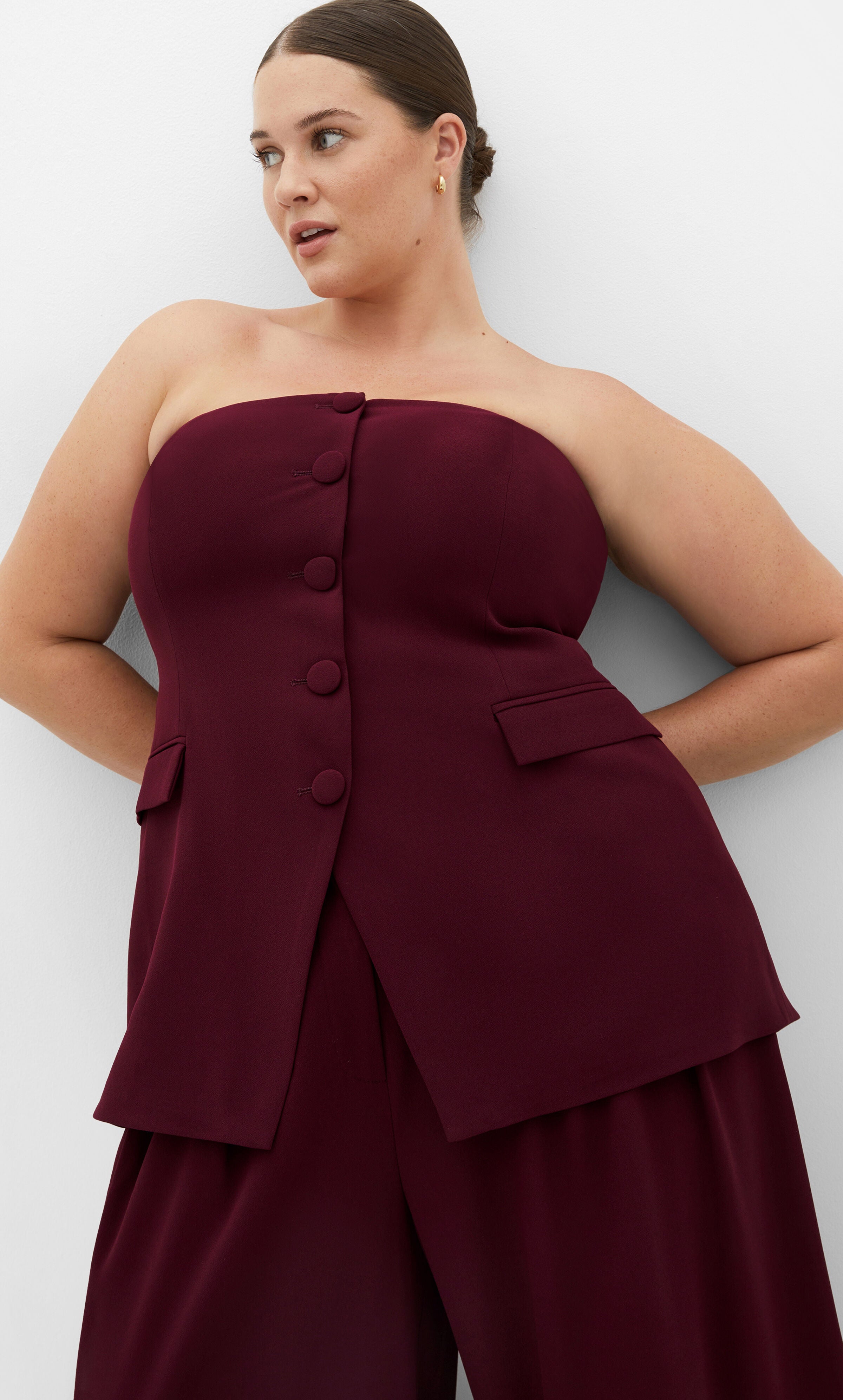 Leah Bustier - dark cherry, RED, alternate image number 3