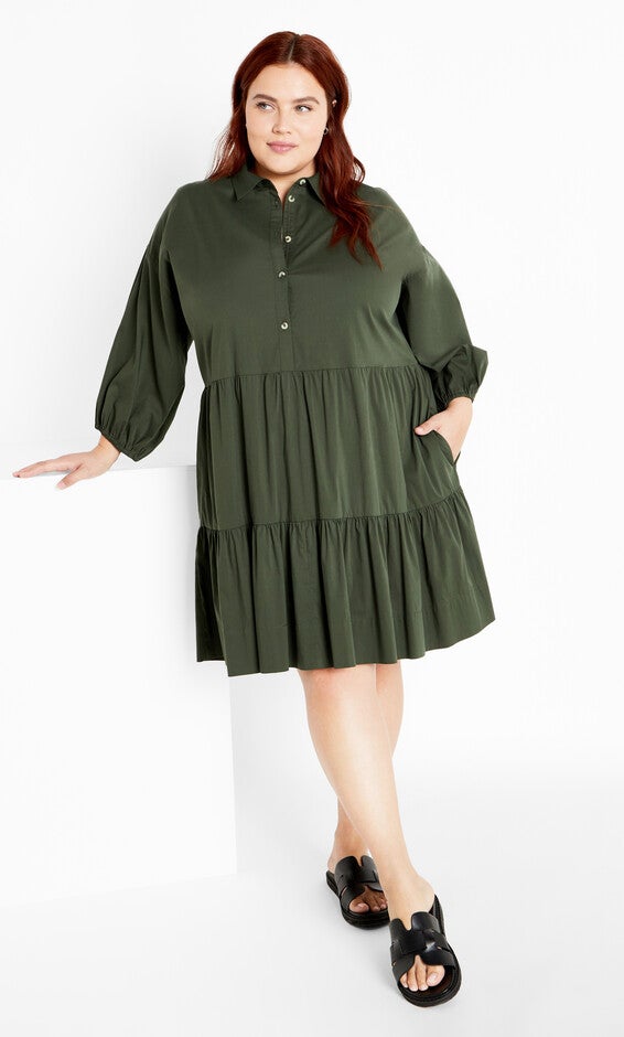 Kiara Mini Dress - khaki, GREEN, hi-res image number 0