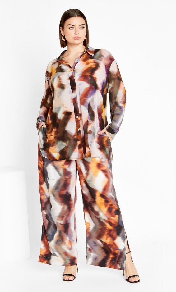 Miranda Print Pant - burnt orange, MINERALS, hi-res image number null
