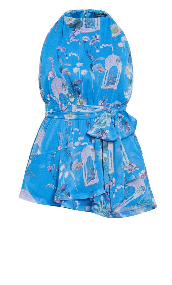 Belinda Print Playsuit - avery blue, AVERY, alternate image number null