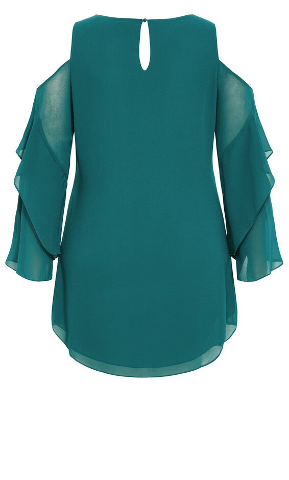 Hi Lo Cold Shoulder Top - alpine, ALPINE, alternate image number null