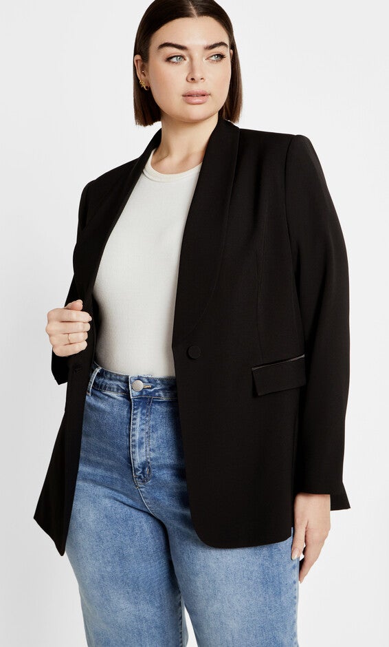 Belted Yasmine Jacket - black, BLACK, hi-res image number null