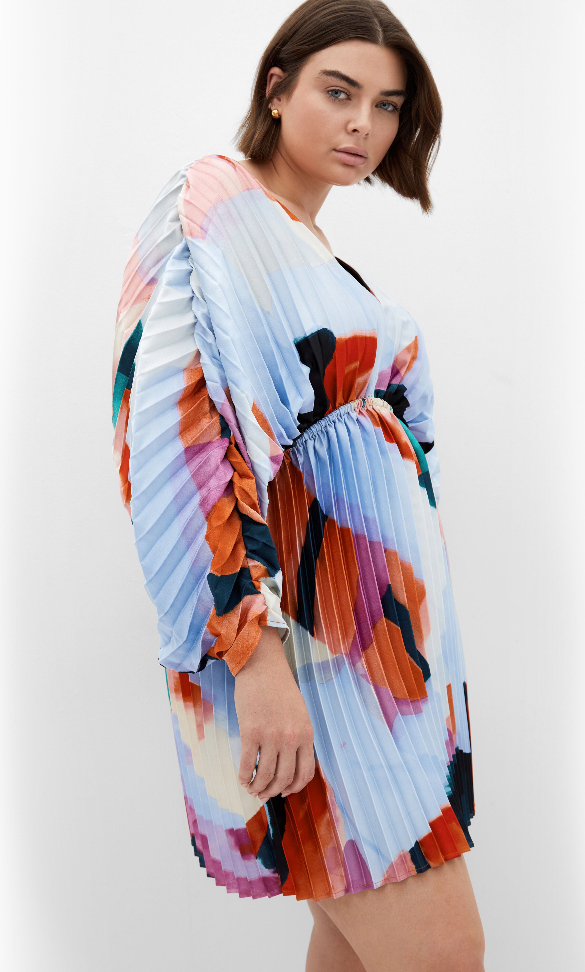 Chloe Print Dress - print, BLUE, alternate image number 4