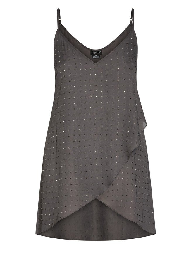 Hi Lo Shine Cami - night sky, GRAY, alternate image number null