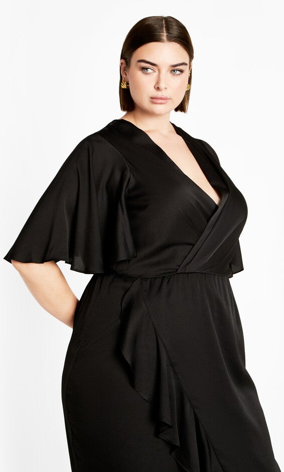 Soft Ruffle Dress - black, BLACK, alternate image number null