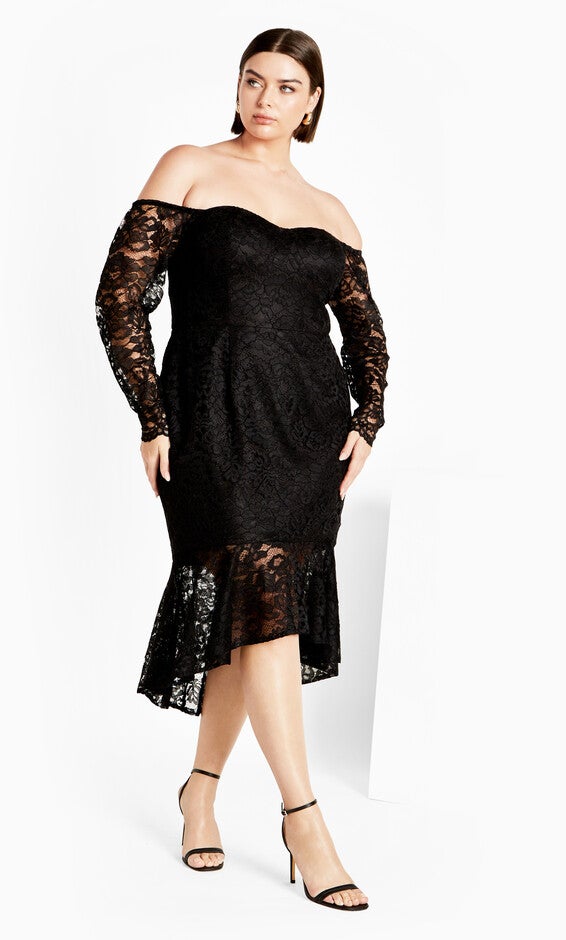 Lace Athena Dress - black, BLACK, hi-res image number null