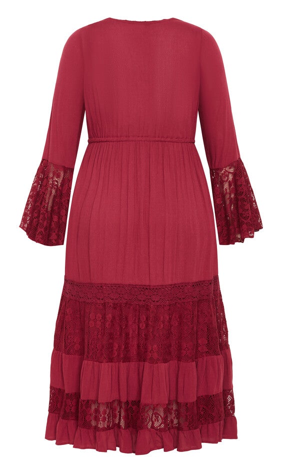 Tisha Lace Maxi Dress - shiraz, RED, alternate image number 4