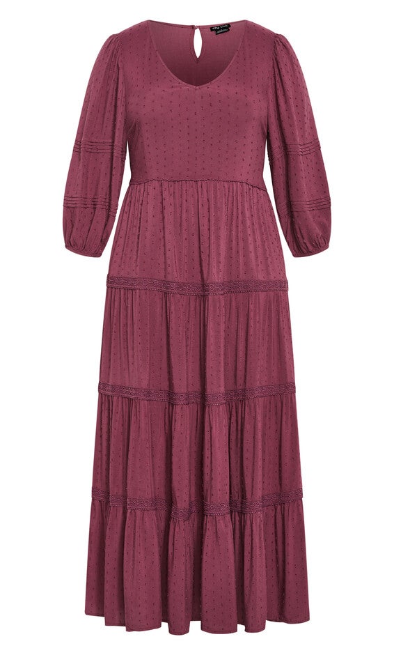 Arielle Lace Maxi Dress - blackberry, RED, alternate image number null