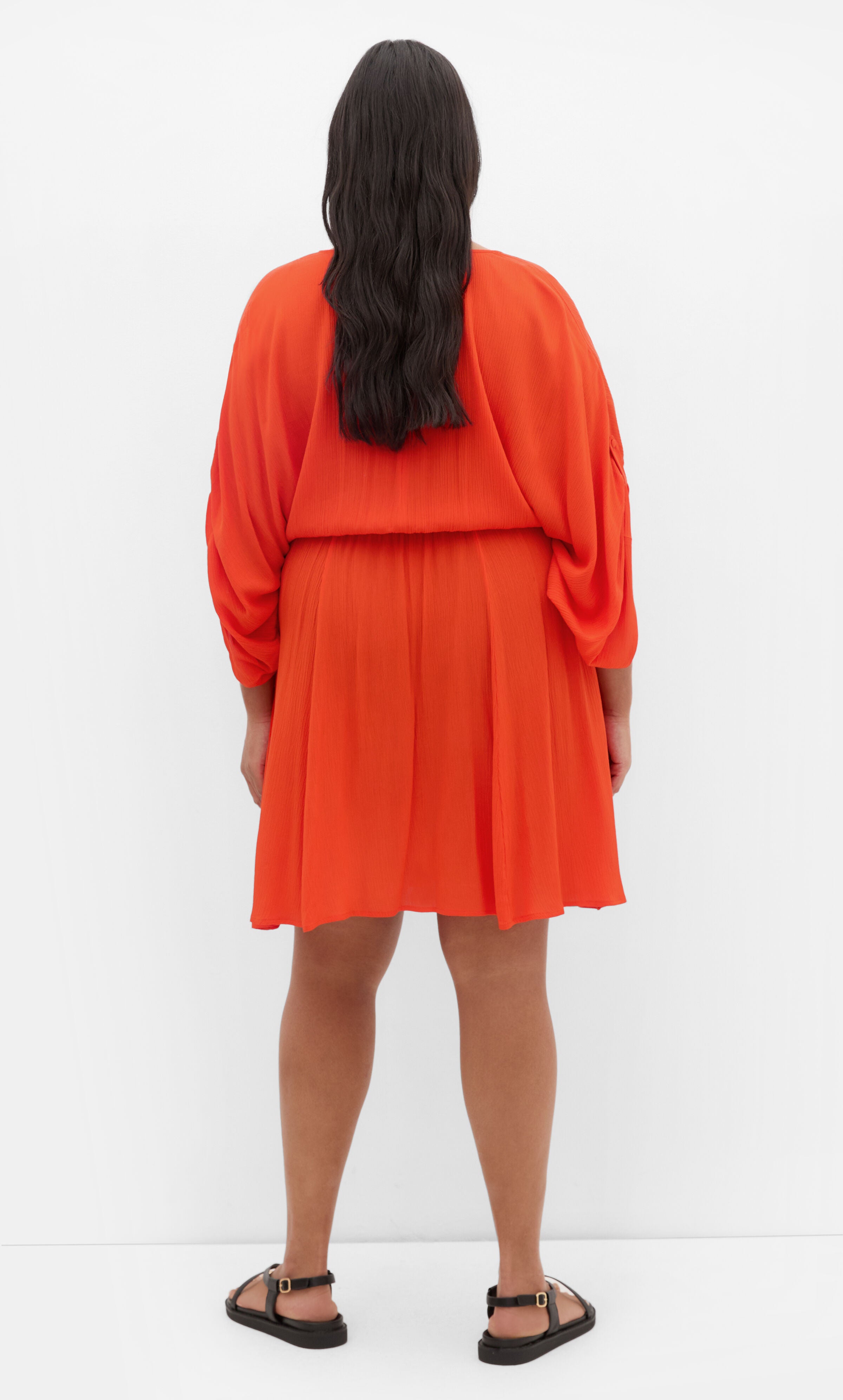 Seville Tunic Dress - tiger lily, ORANGE, alternate image number 3