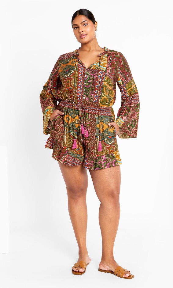 Erica Print Playsuit - kaleidoscope, KALEIDOSCOPE, alternate image number null