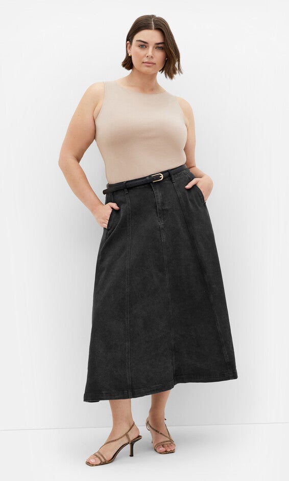 Alina Skirt - black wash, BLACK, alternate image number null