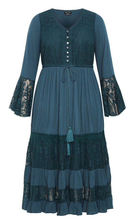 Tisha Lace Maxi Dress - aegean, BLUE, alternate image number null
