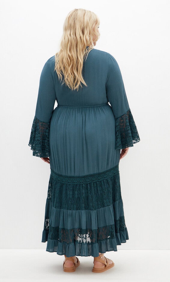 Tisha Lace Maxi Dress - aegean, BLUE, alternate image number null