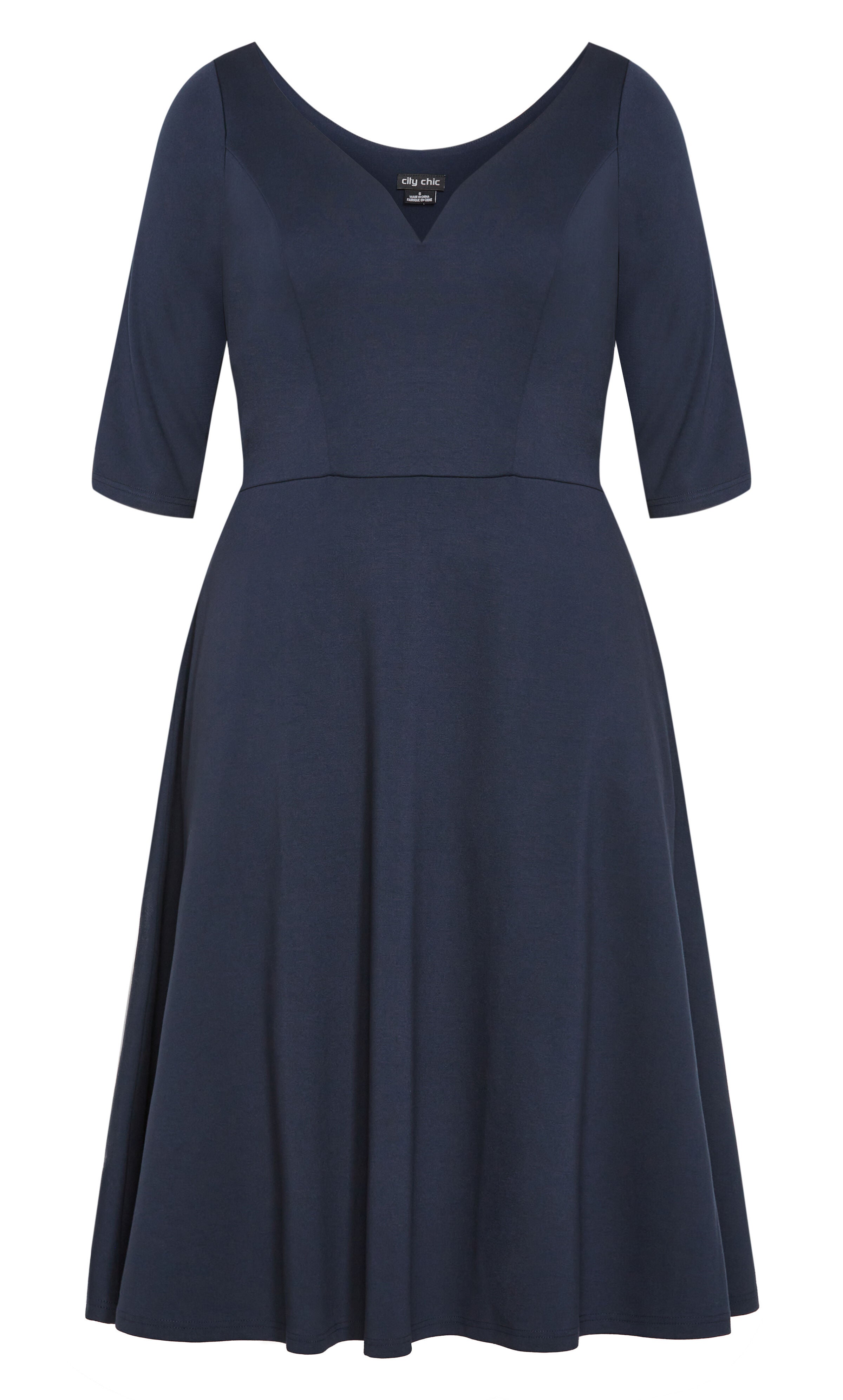 Cute Girl Elbow Sleeve Dress - navy, NAVY, alternate image number 4