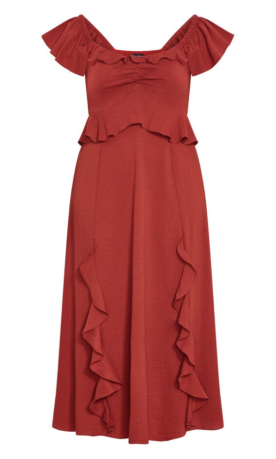 Fee Frill Maxi Dress - sienna, ORANGE, alternate image number 3