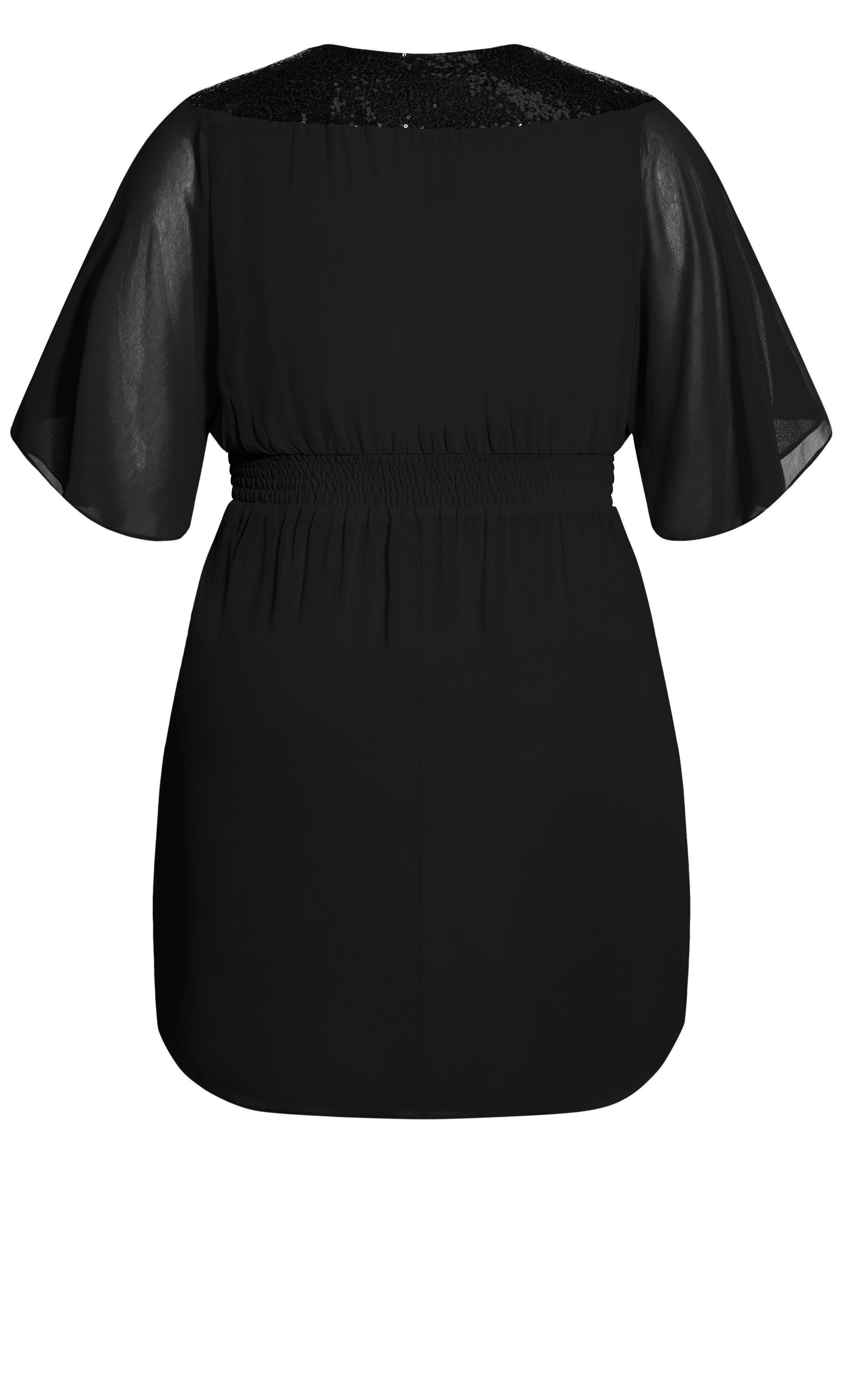 Sequin Wrap Dress - black, BLACK, alternate image number 4