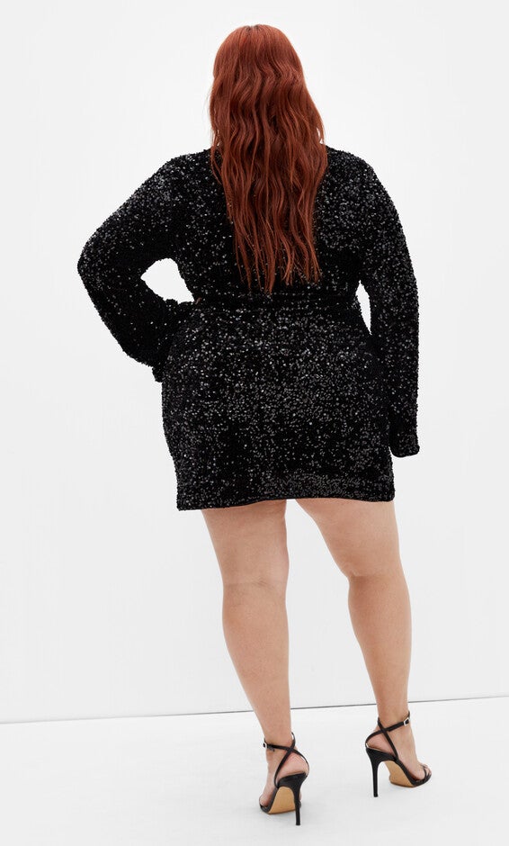 Sequin Neptune Dress - black, BLACK, alternate image number 2