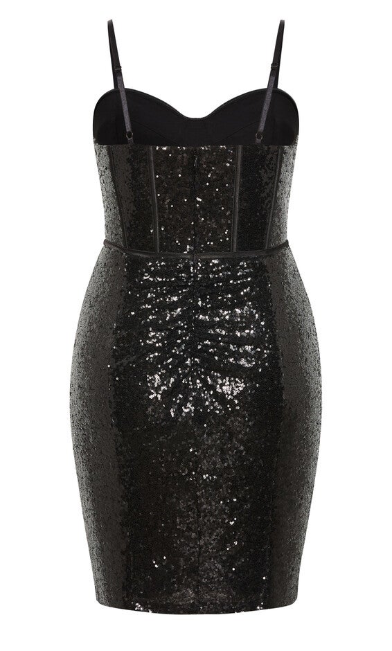 Girly Sequin Dress - black, BLACK, alternate image number 6