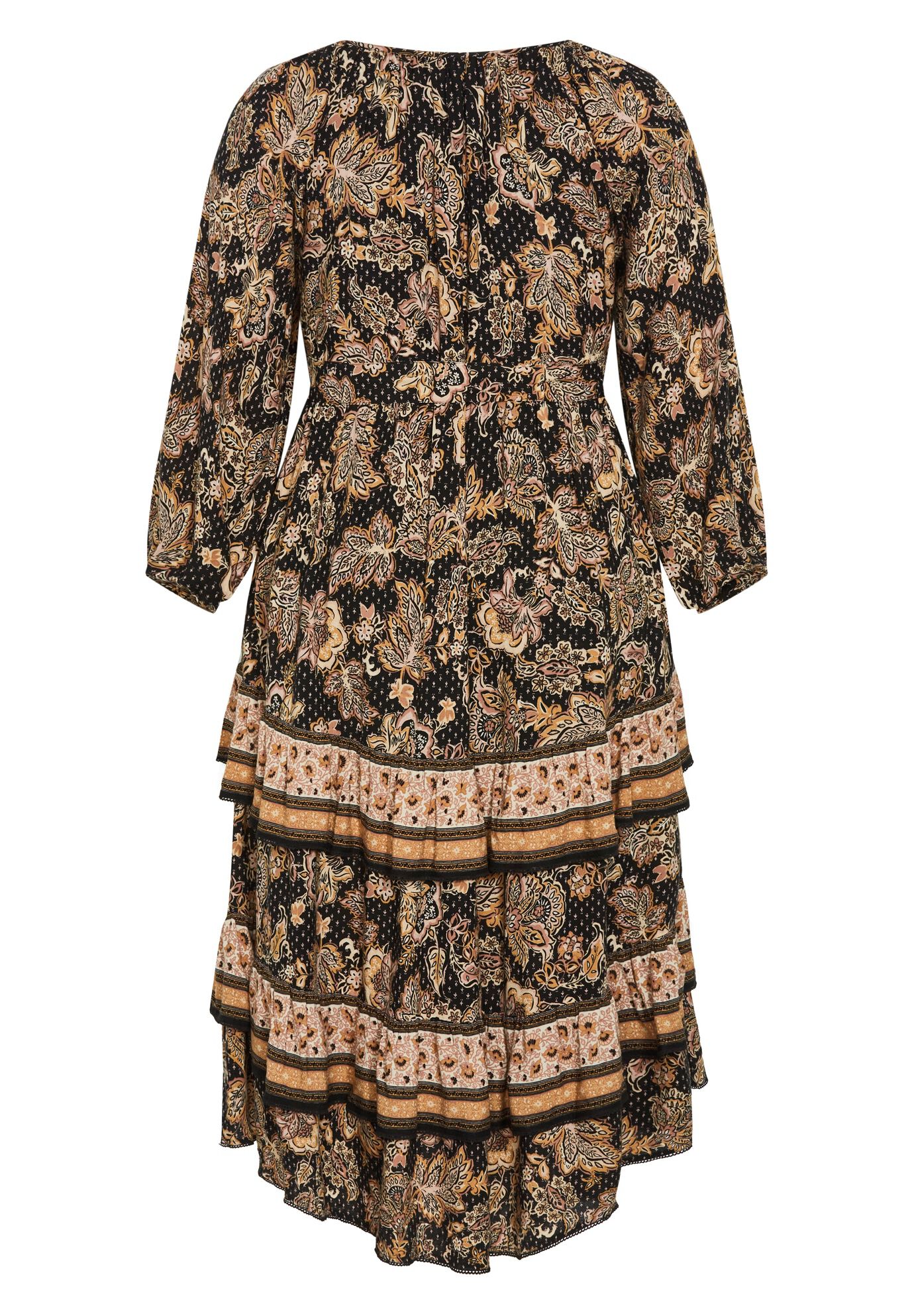 Amahle Puff Sleeve Tier Maxi Dress, FOREVER BORDER, alternate image number 3