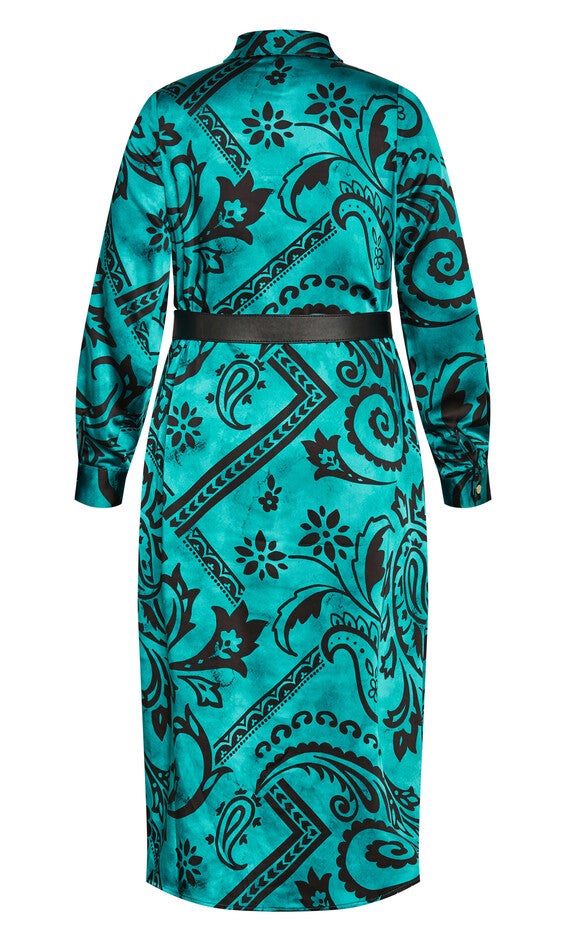 Sienna Print Dress - peacock, GREEN, alternate image number 5