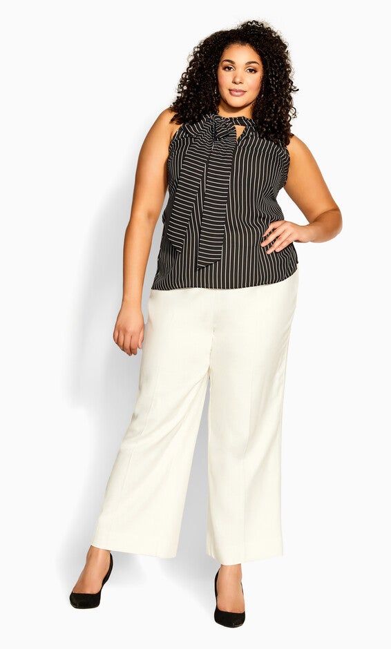 Mia Stripe Top - black, BLACK, alternate image number null