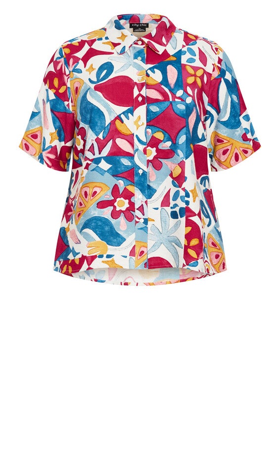 Mosaic Shirt - print, BLUE, alternate image number null