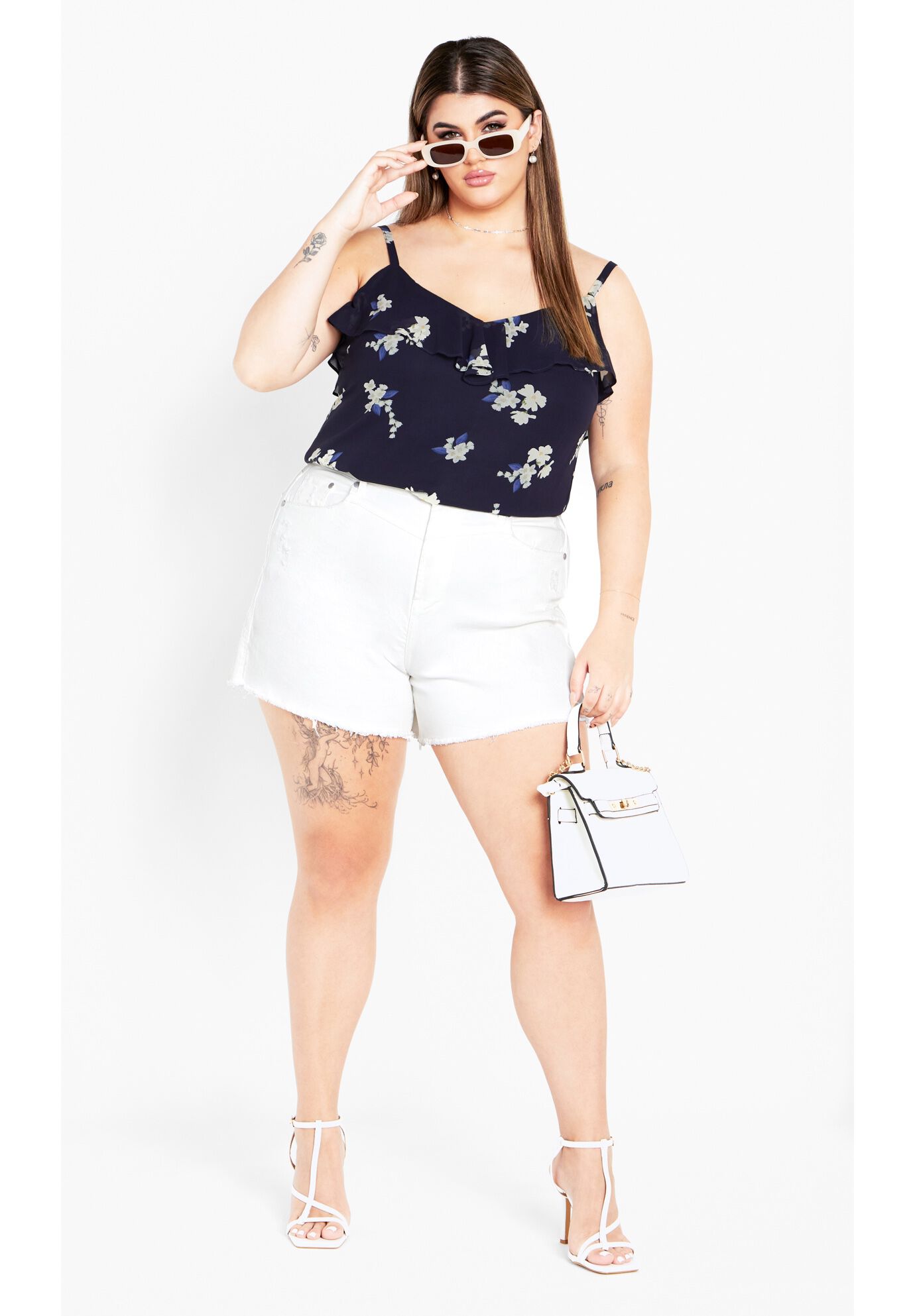 Nicole Print Cami - demure floral, BLUE, on-hover image number 1