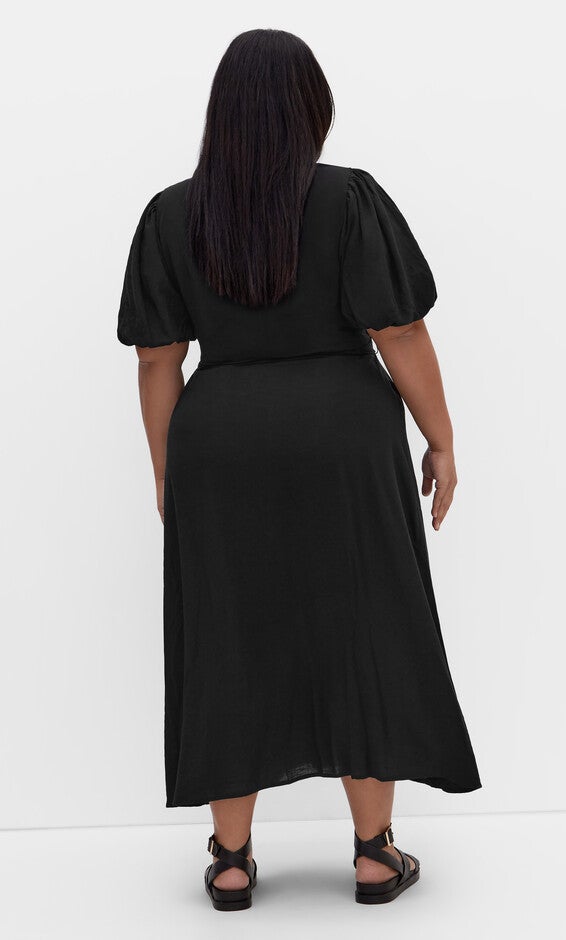 Davina Plain Dress - black, BLACK, alternate image number null