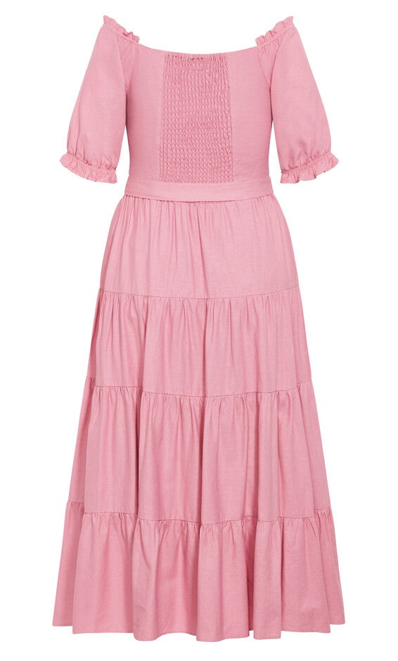 Puff Sleeve Maxi Dress - blush, BLUSH, alternate image number null