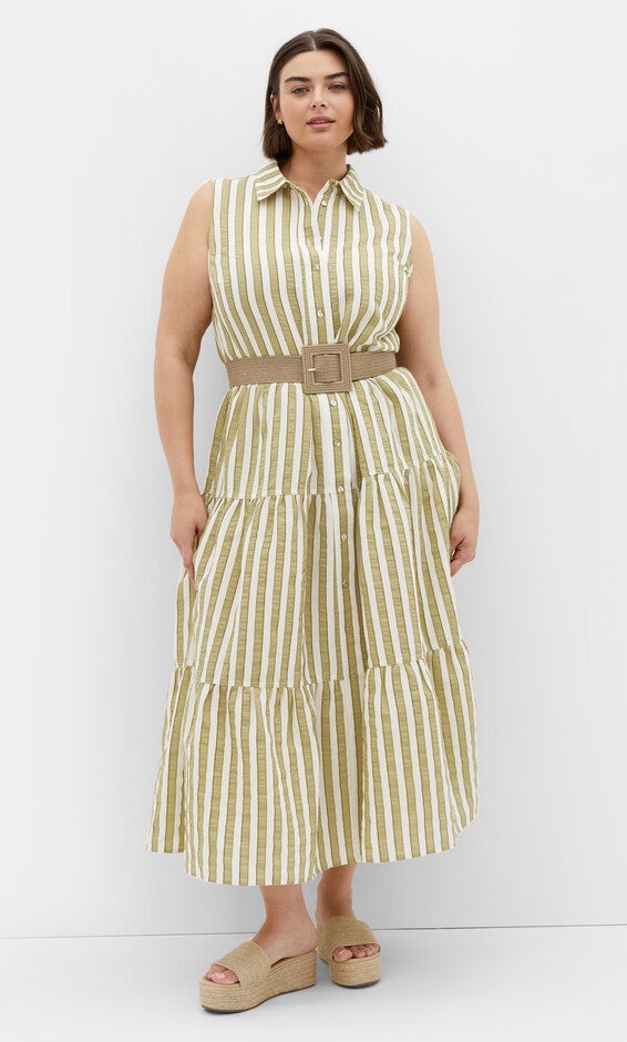 Clean Lines Dress - moss, GREEN, alternate image number null