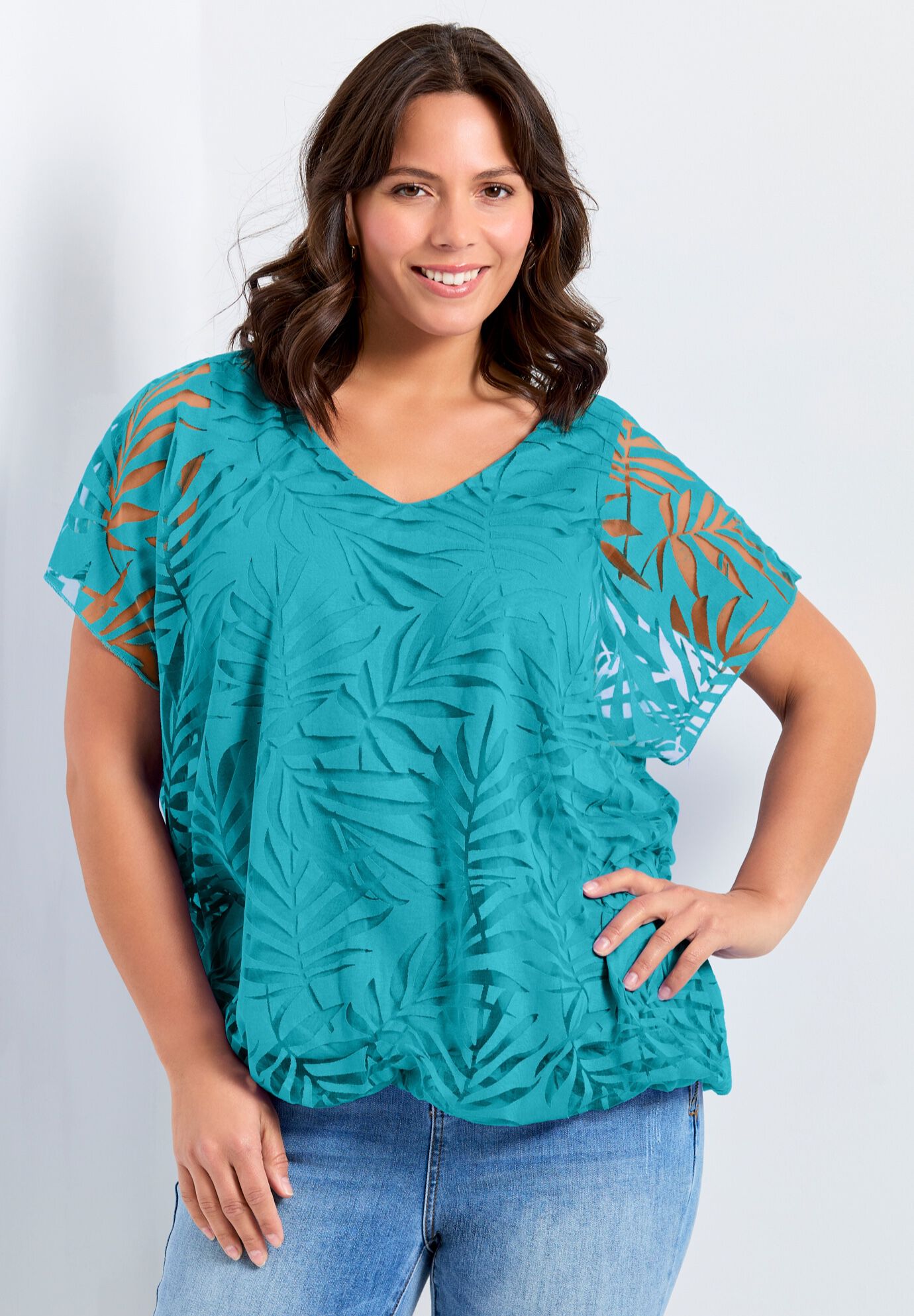 Elora Burnout Top, TEAL, on-hover image number 1
