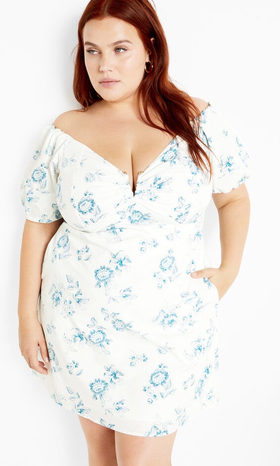 Martine Print Dress - blue, ETCHED, hi-res image number 0