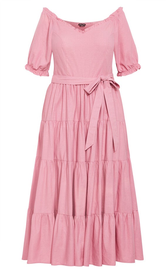 Puff Sleeve Maxi Dress - blush, BLUSH, alternate image number null