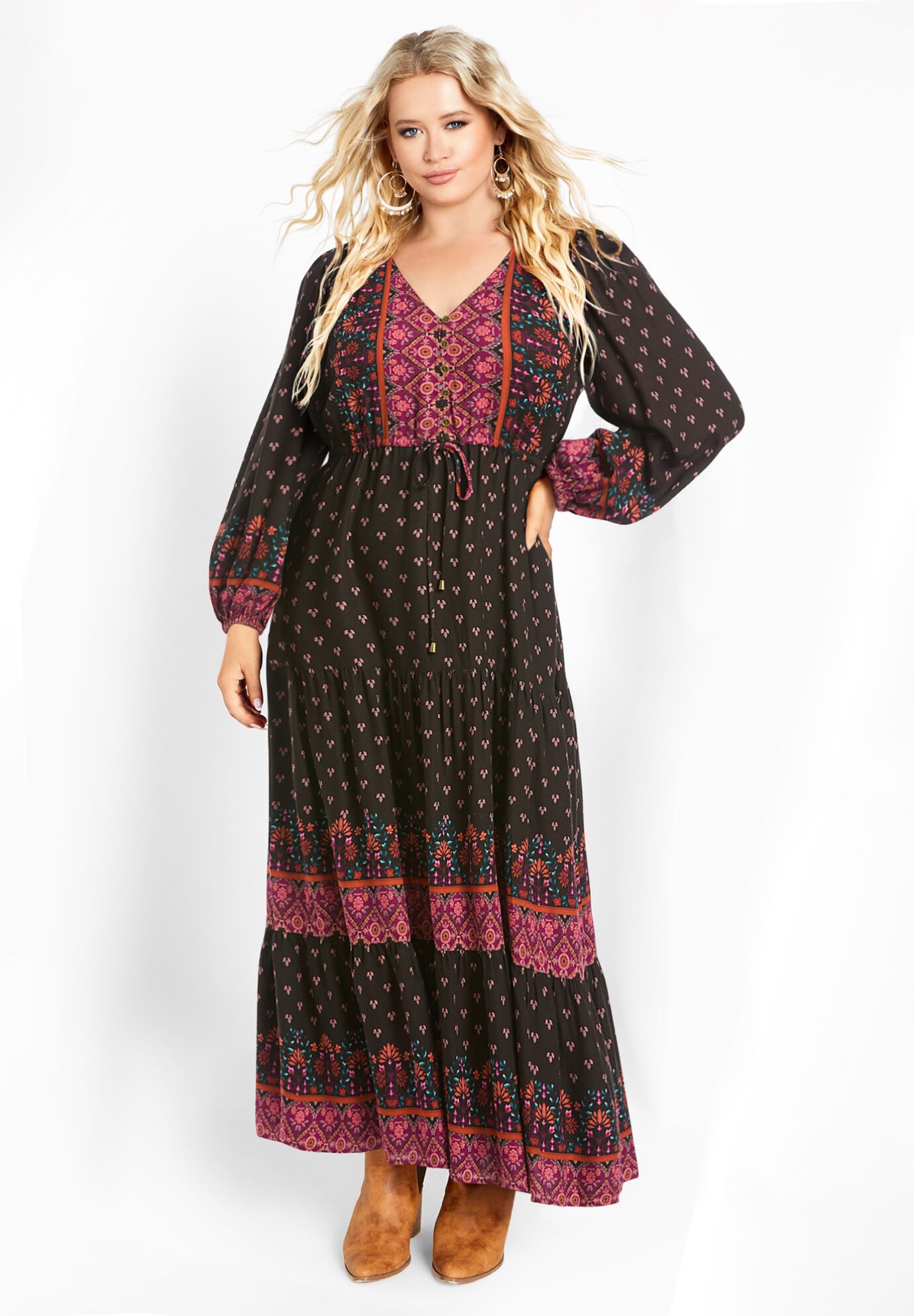 Ellery Long Sleeve Maxi Dress, BOHO BLISS, hi-res image number 0