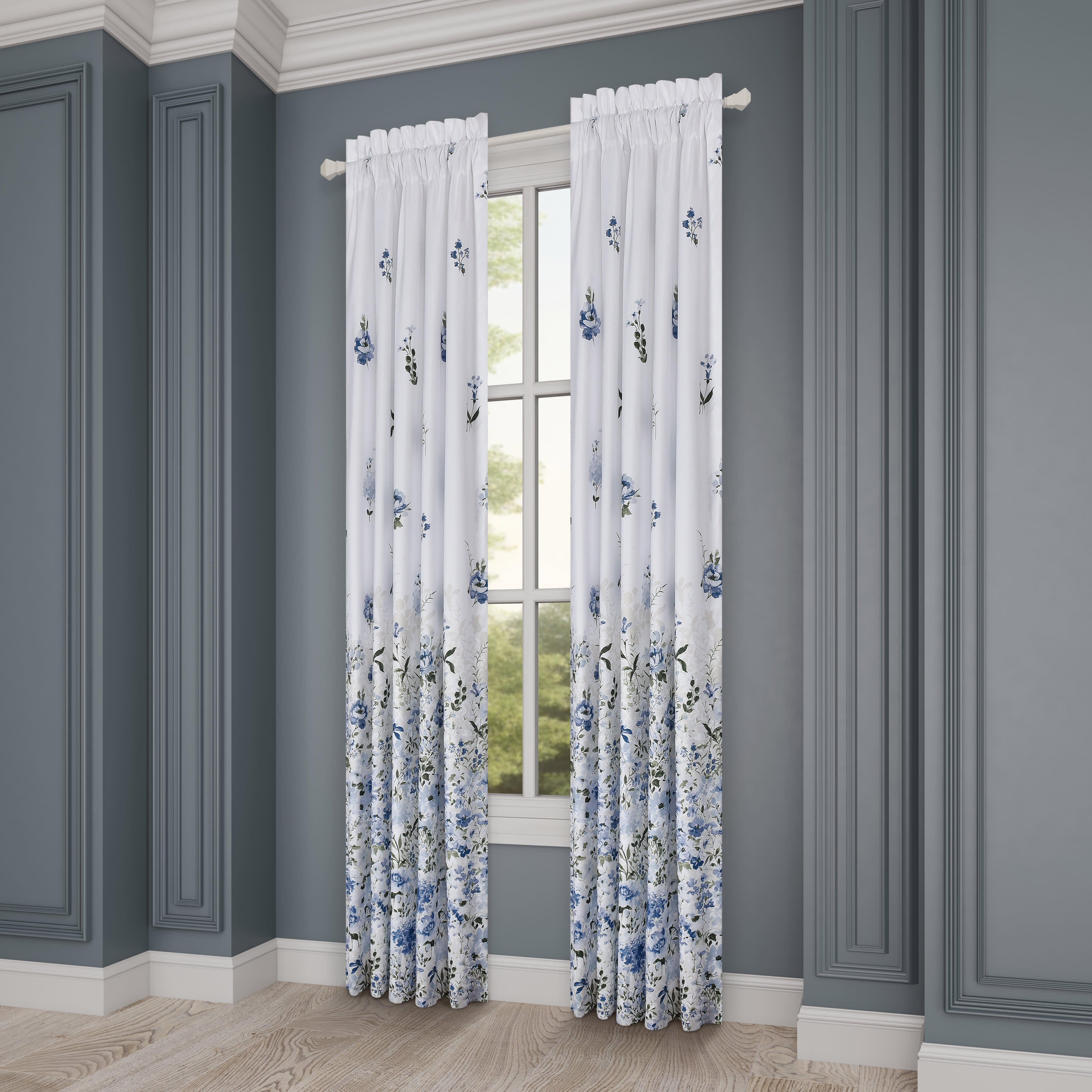 Kourtney 84 Inch Window Panel Pair, BLUE, alternate image number 1