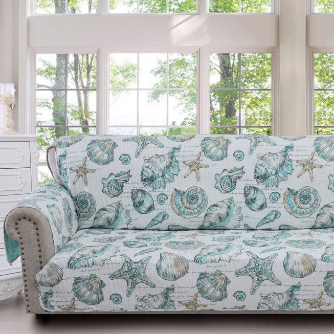 Cruz armchair furniture protector sea-life print covering seat and back