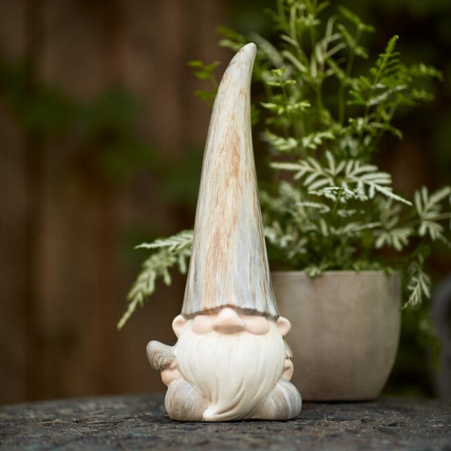 Modern Terra Cotta Gnome Figurine with Marble Finish (Set of 2), BLUE/WHITE/GREY, alternate image number 2