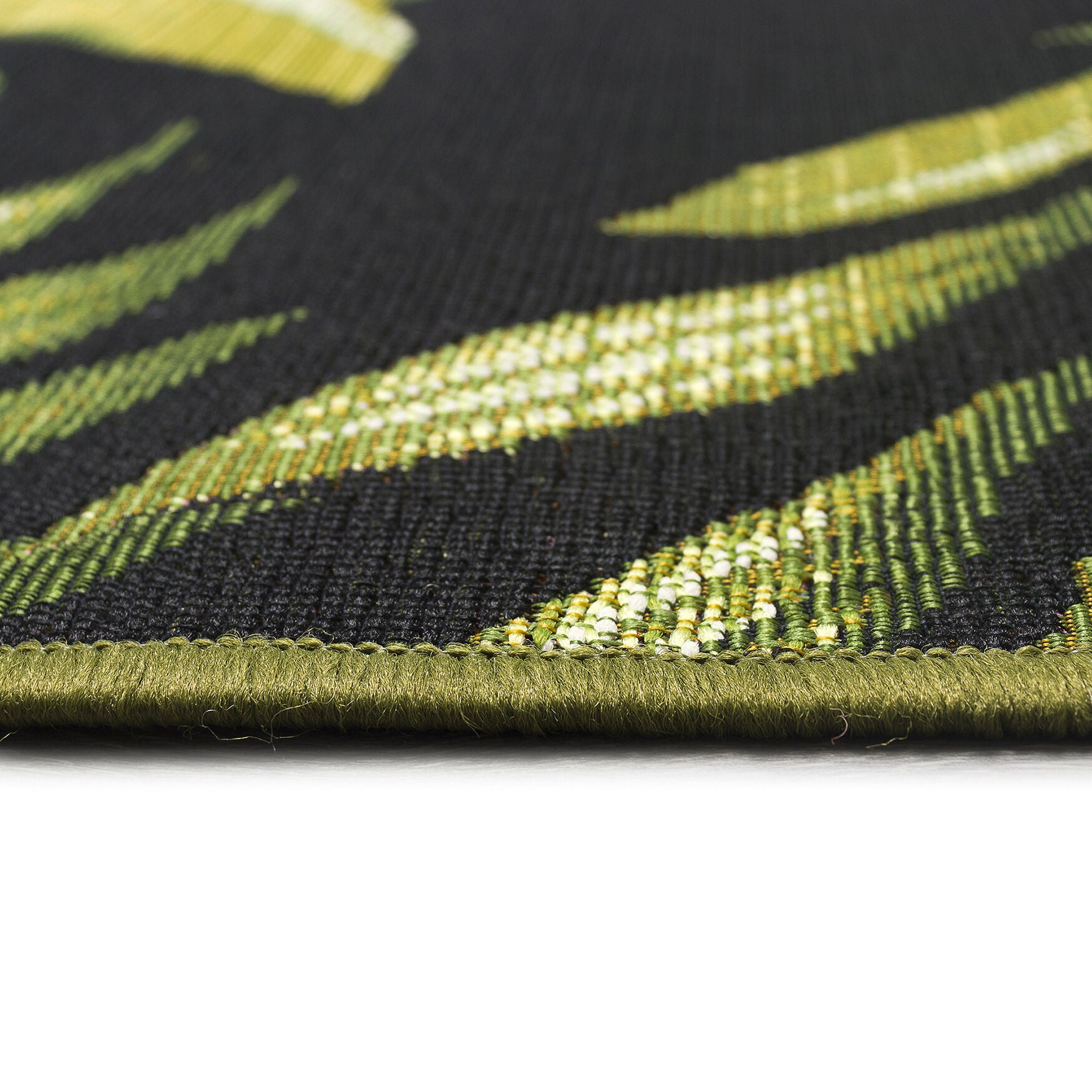 Marina Jungle Leaves Indoor/Outdoor Area Rug Black, , alternate image number 2