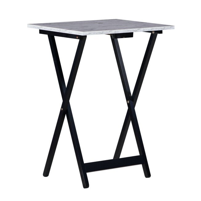 Jasper Tray Table Set White Faux Marble, , alternate image number 5